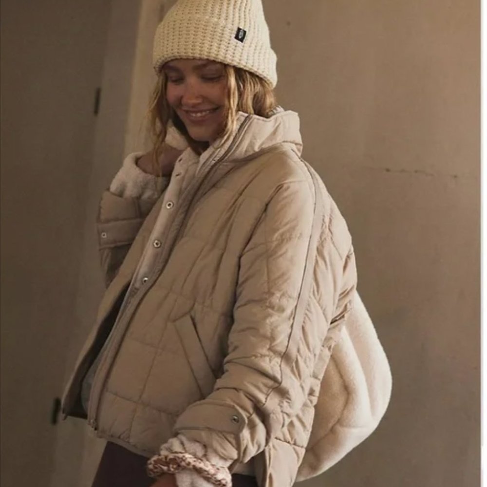 Free People Movement Pippa Packable Puffer Jacket in Doe - TAN NEUTRAL BROWN - Picture 3 of 8